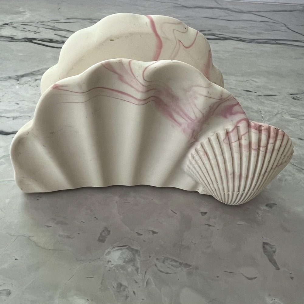 Vintage marbleized shell file or napkin‎ holder